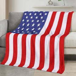 Personalized 4th of July Fleece Blanket Soft Plush American Eagle Patriotic Family Gift 4O7FB70