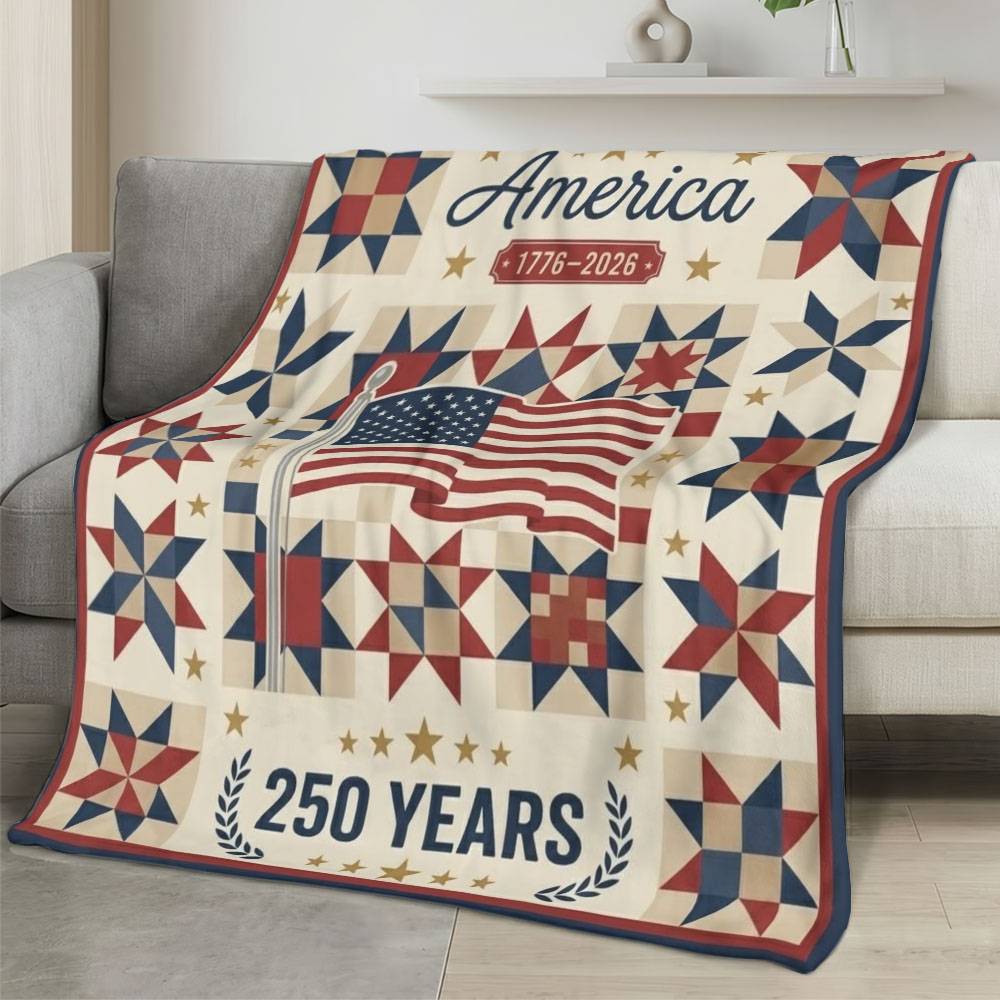 Personalized 4th of July Fleece Blanket Soft Plush American Eagle Patriotic Family Gift 4O7FB79