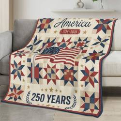 Personalized 4th of July Fleece Blanket Soft Plush American Eagle Patriotic Family Gift 4O7FB79
