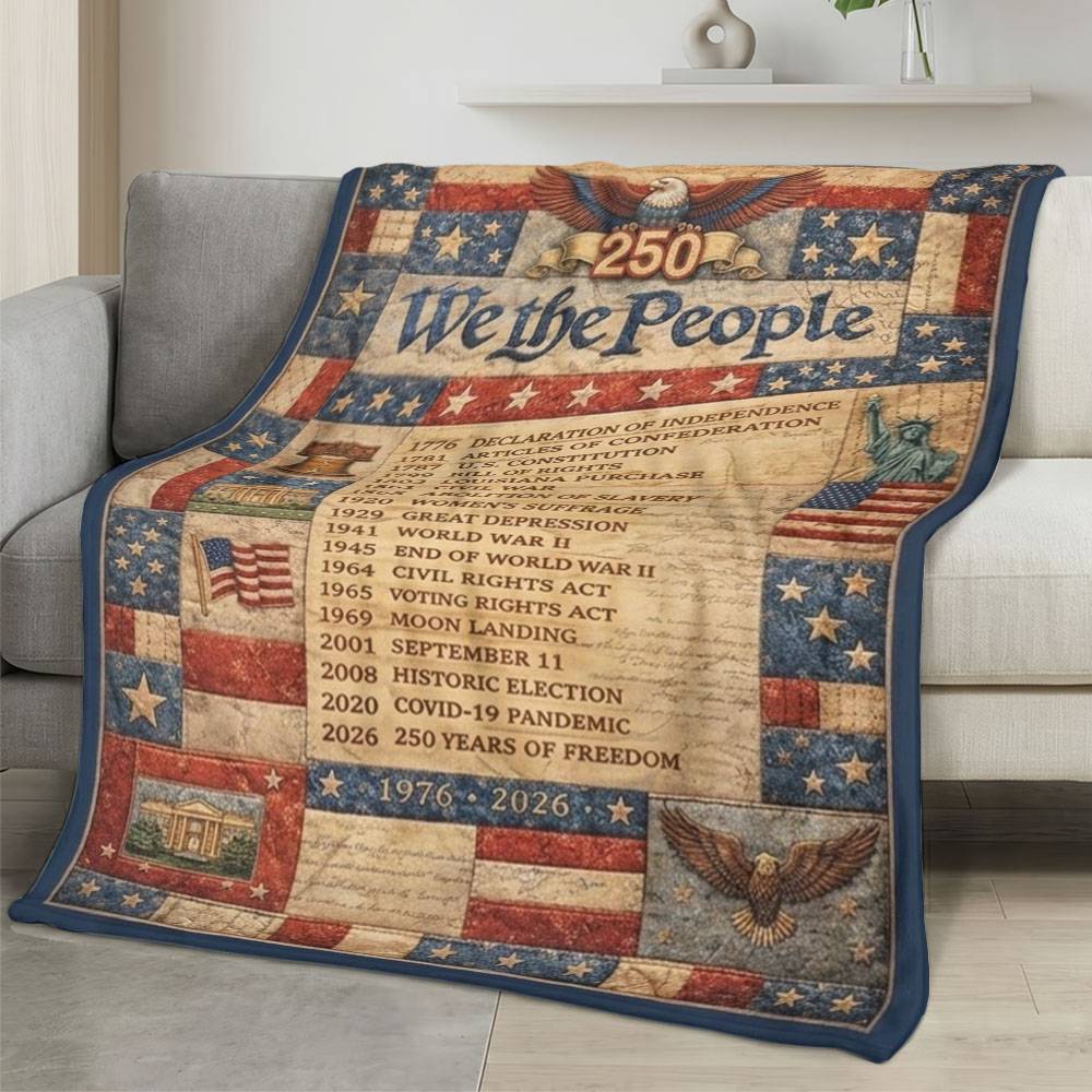 Personalized 4th of July Fleece Blanket Soft Plush American Eagle Patriotic Family Gift 4O7FB80
