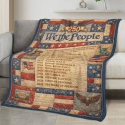 Personalized 4th of July Fleece Blanket Soft Plush American Eagle Patriotic Family Gift 4O7FB80