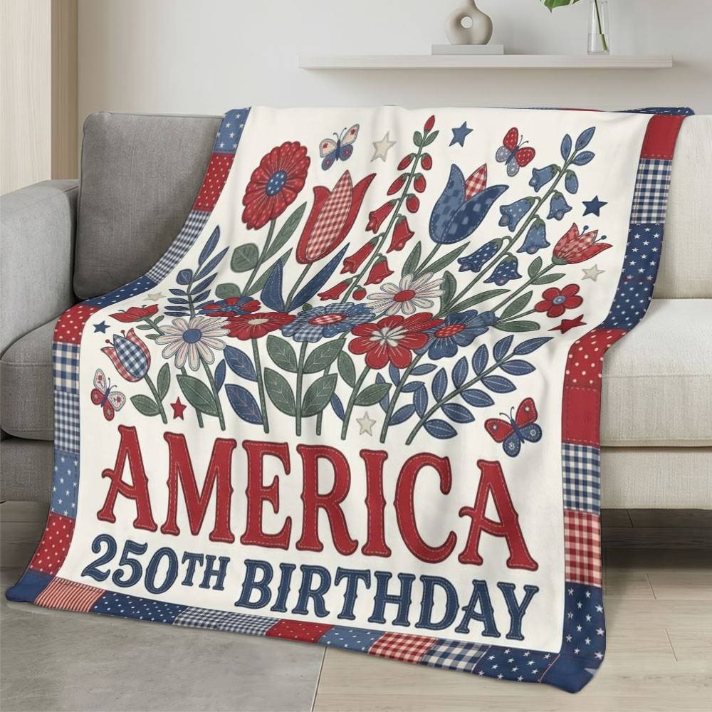 Personalized 4th of July Fleece Blanket Soft Plush American Eagle Patriotic Family Gift 4O7FB83