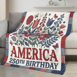 Personalized 4th of July Fleece Blanket Soft Plush American Eagle Patriotic Family Gift 4O7FB83