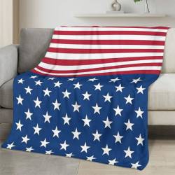 Personalized 4th of July Fleece Blanket Soft Plush American Eagle Patriotic Family Gift 4O7FB89
