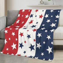 Personalized 4th of July Fleece Blanket Soft Plush American Eagle Patriotic Family Gift 4O7FB97