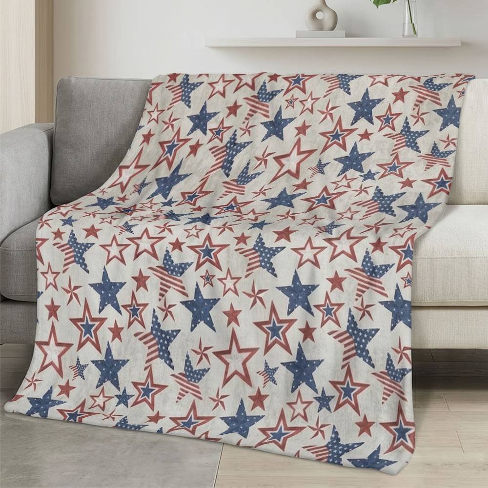Personalized 4th of July Fleece Blanket Soft Plush American Eagle Patriotic Family Gift 4O7FB99