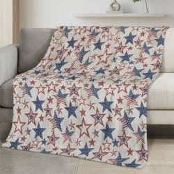 Personalized 4th of July Fleece Blanket Soft Plush American Eagle Patriotic Family Gift 4O7FB99