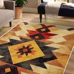 Southwestern Sunburst Aztec Geometric Area Rug Pattern LUX65