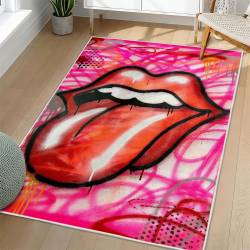 The Rolling Stones Area Rug Non-slip Rock Music Carpet Gift Idea For Fans TRS101