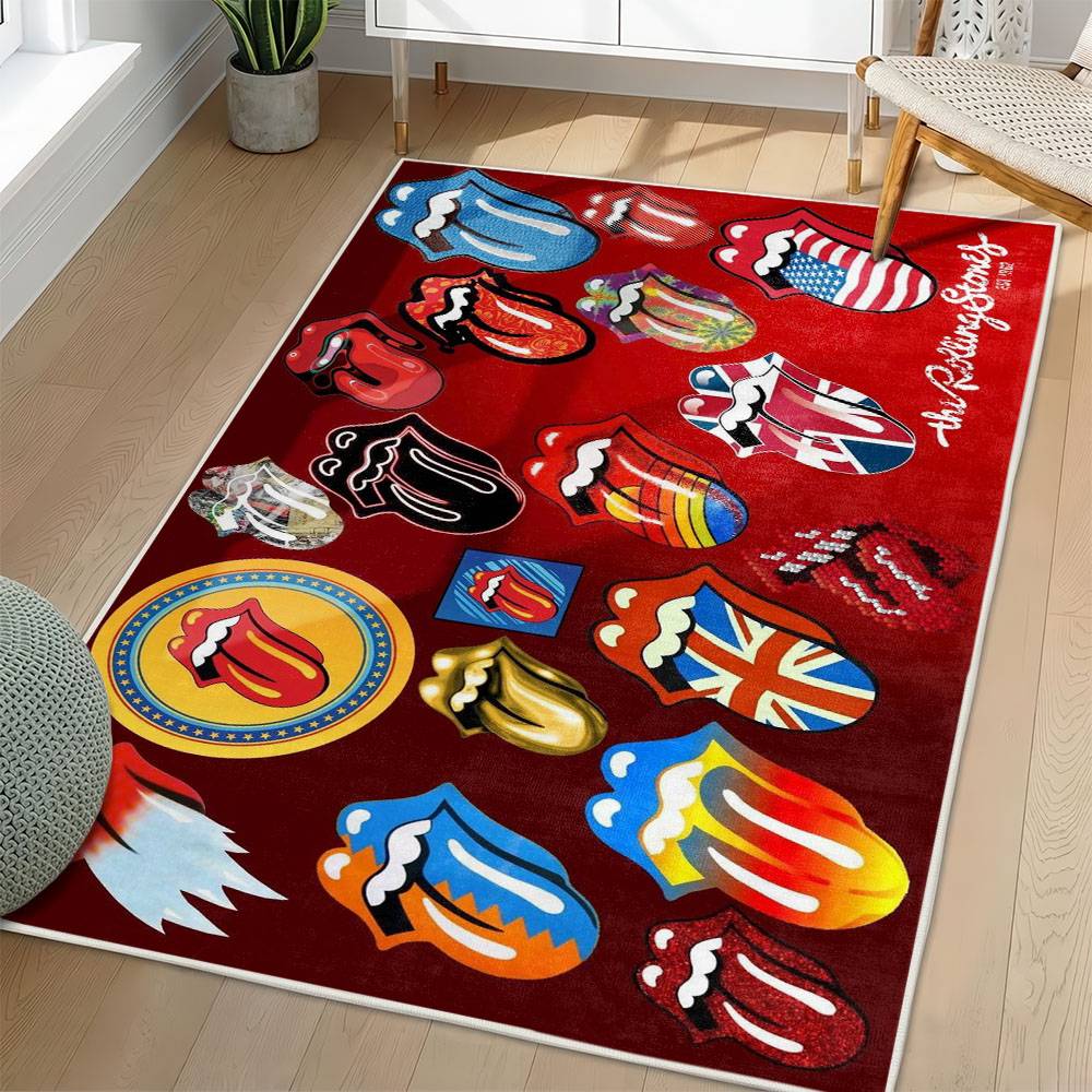 The Rolling Stones Area Rug Non-slip Rock Music Carpet Gift Idea For Fans TRS122