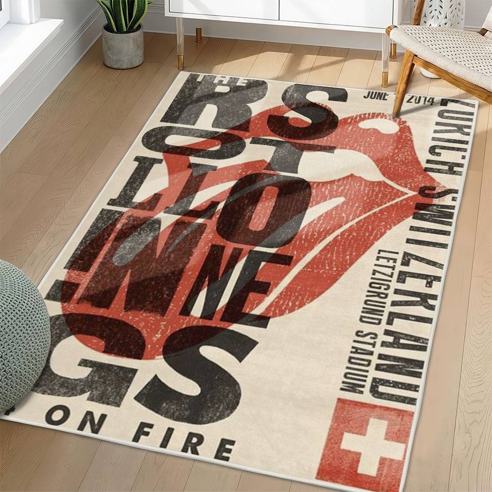 The Rolling Stones Area Rug Non-slip Rock Music Carpet Gift Idea For Fans TRS123