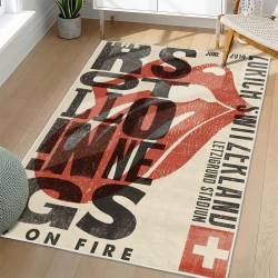 The Rolling Stones Area Rug Non-slip Rock Music Carpet Gift Idea For Fans TRS123