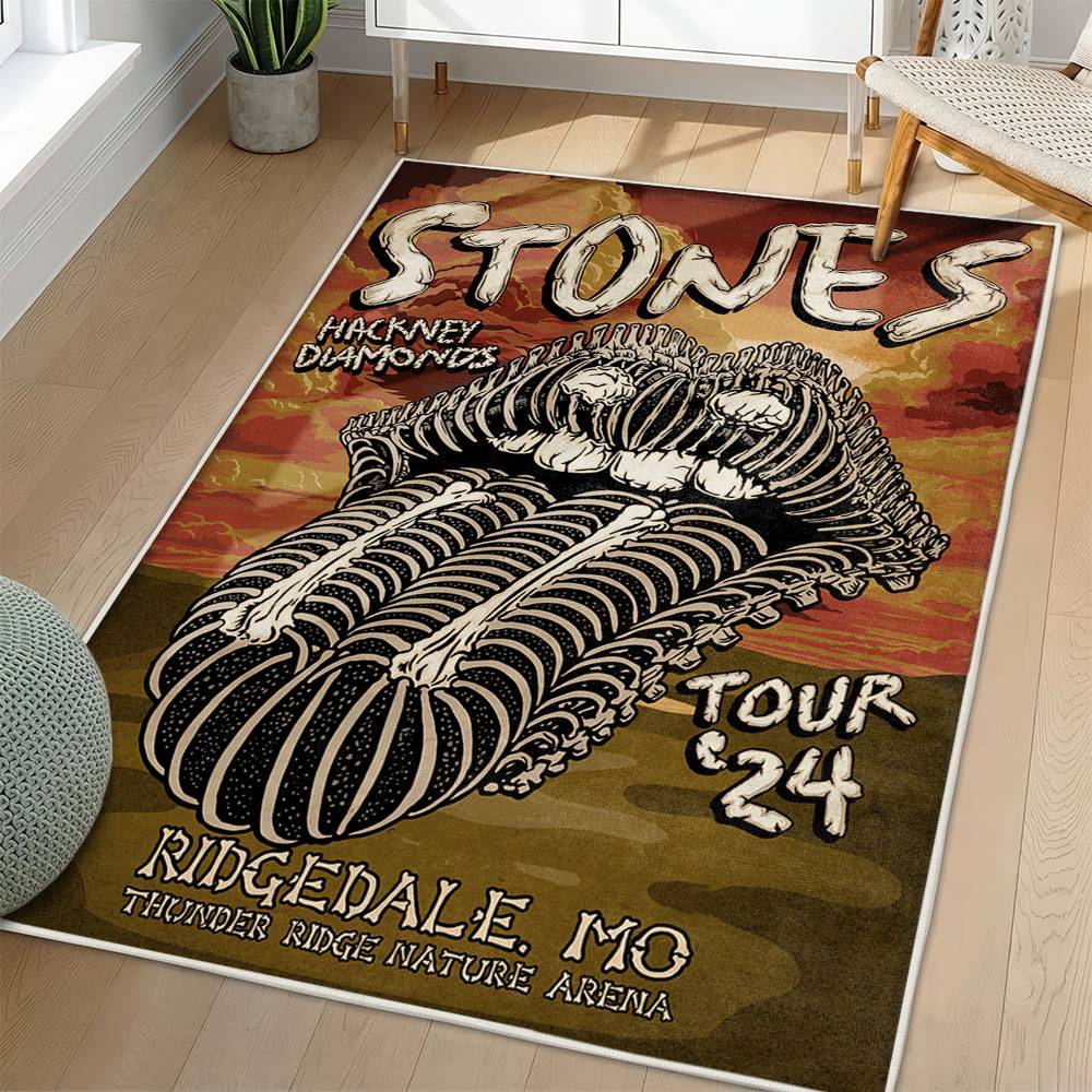 The Rolling Stones Area Rug Non-slip Rock Music Carpet Gift Idea For Fans TRS142