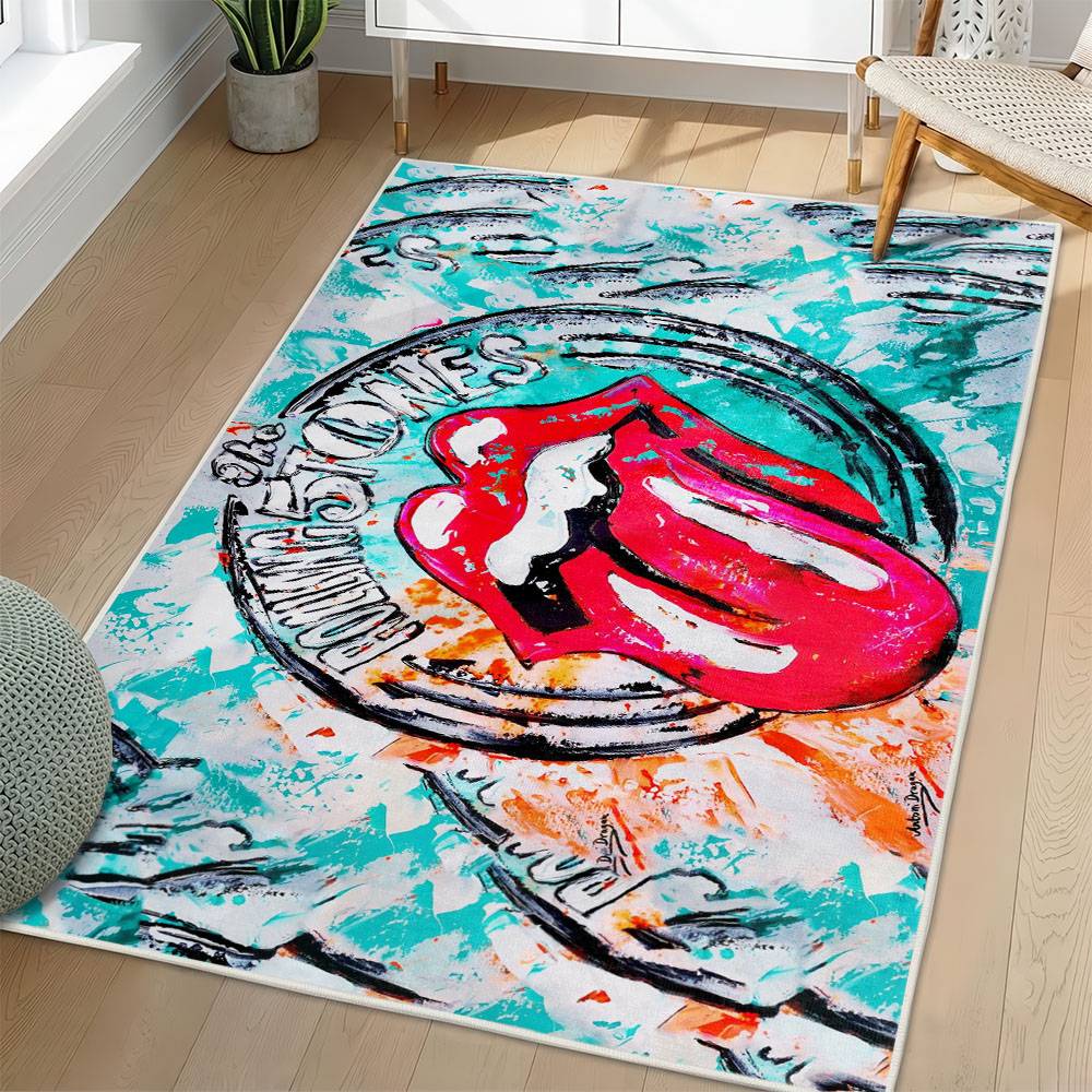 The Rolling Stones Area Rug Non-slip Rock Music Carpet Gift Idea For Fans TRS155