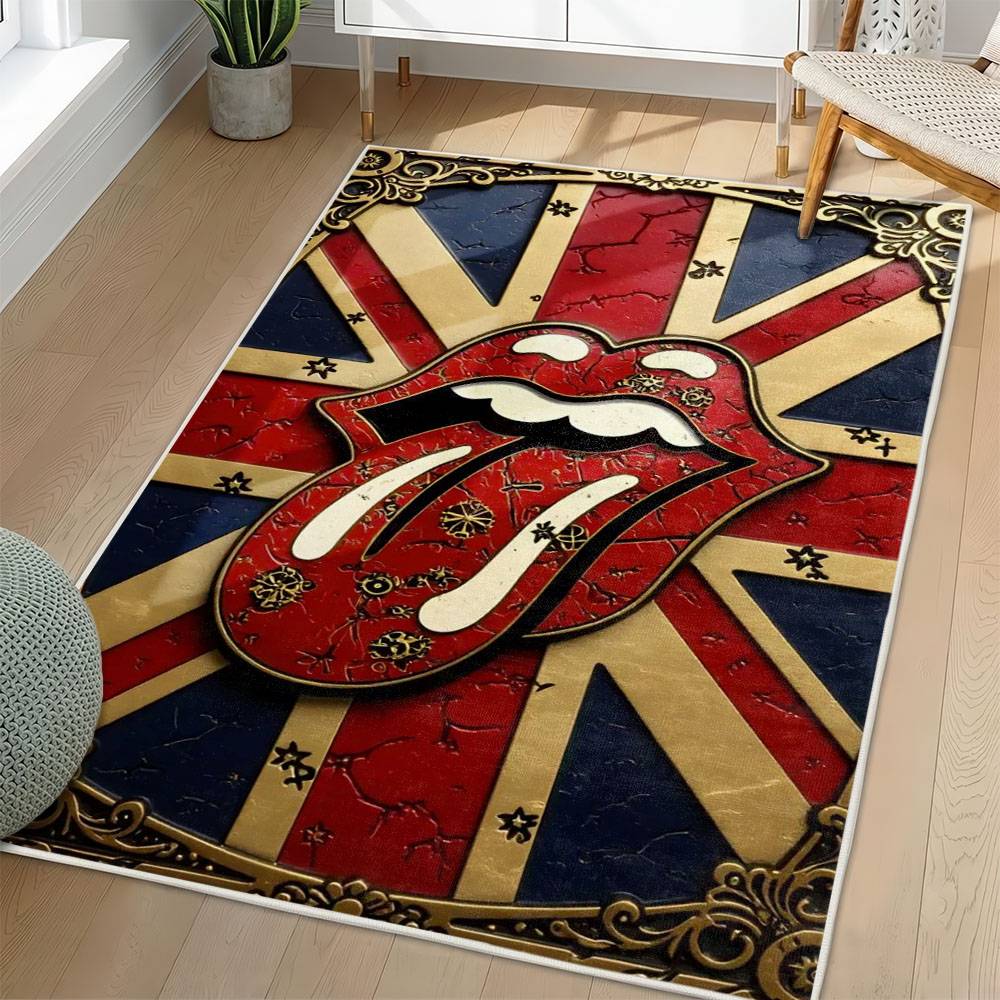 The Rolling Stones Area Rug Non-slip Rock Music Carpet Gift Idea For Fans TRS169