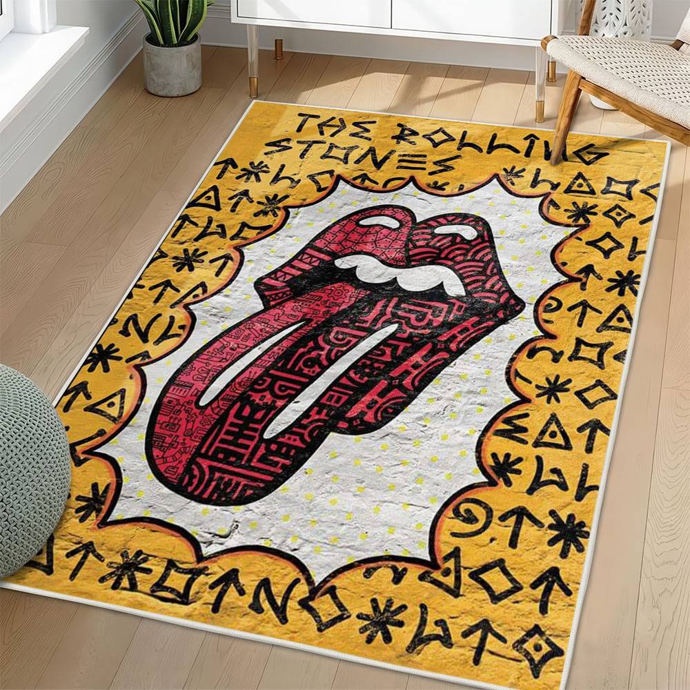 The Rolling Stones Area Rug Non-slip Rock Music Carpet Gift Idea For Fans TRS93