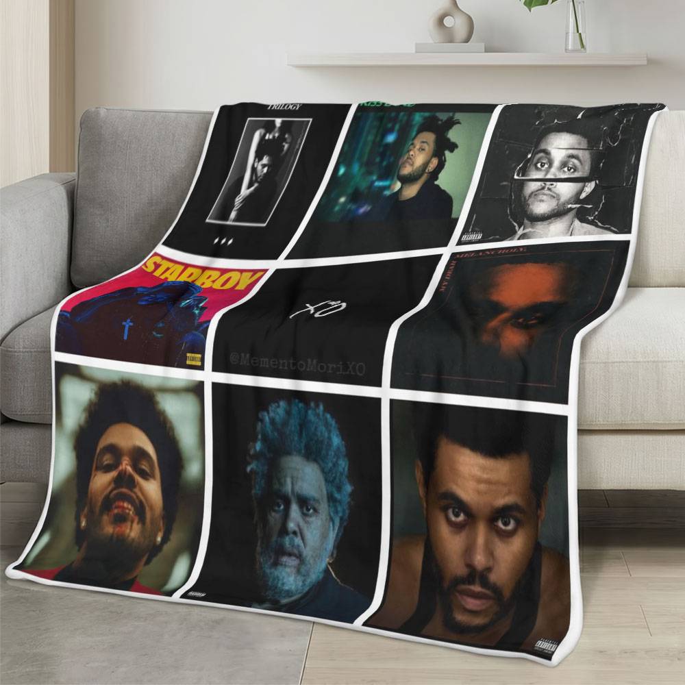 The Weeknd Fleece Blanket Personalized Soft Plush Music Room Decor Gift for Fans TH11