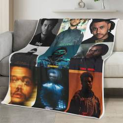 The Weeknd Fleece Blanket Personalized Soft Plush Music Room Decor Gift for Fans TH12