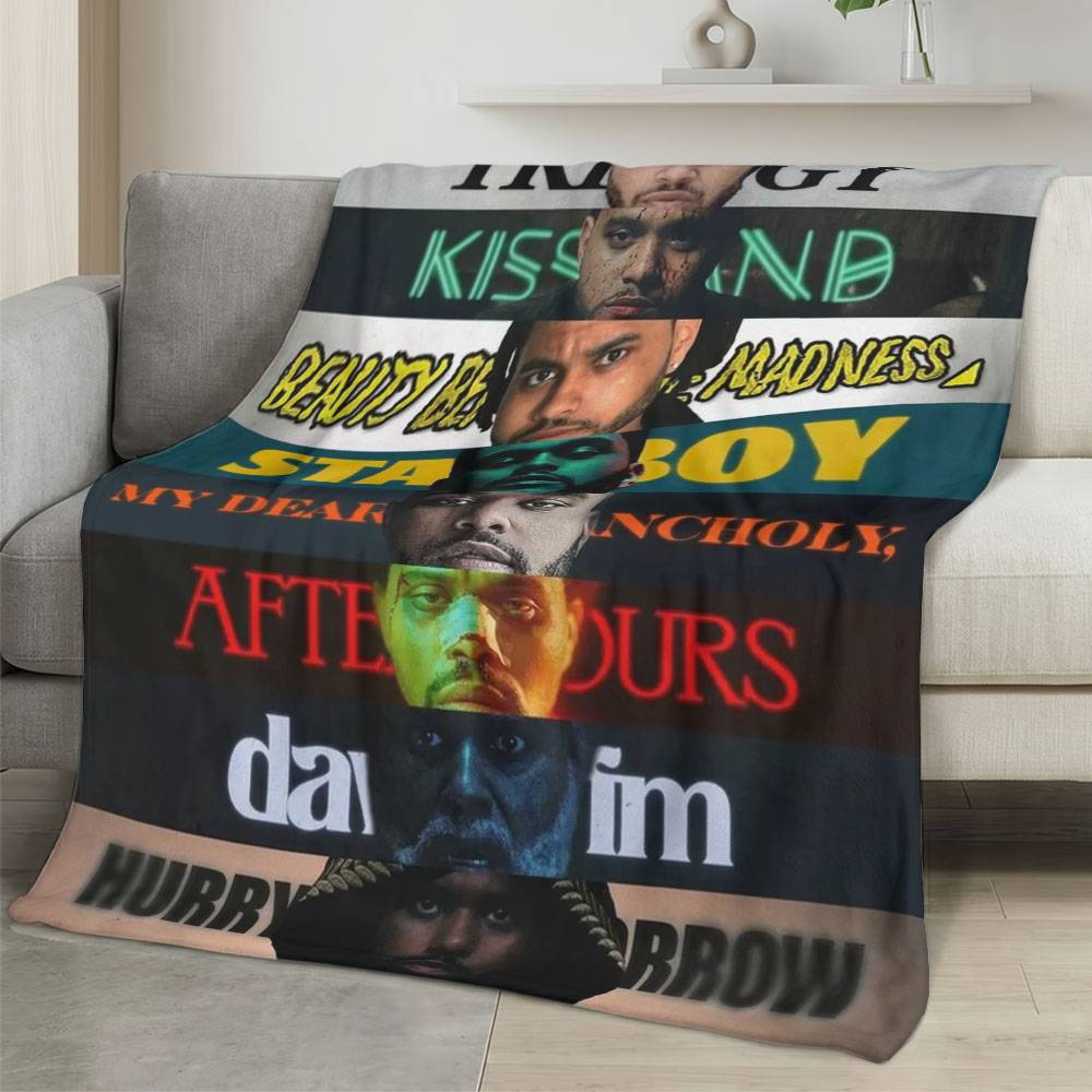 The Weeknd Fleece Blanket Personalized Soft Plush Music Room Decor Gift for Fans TH13