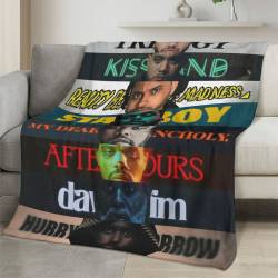 The Weeknd Fleece Blanket Personalized Soft Plush Music Room Decor Gift for Fans TH13