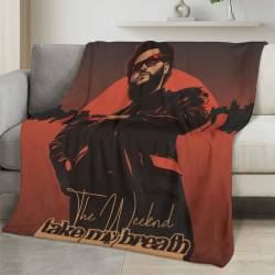 The Weeknd Fleece Blanket Personalized Soft Plush Music Room Decor Gift for Fans TH18