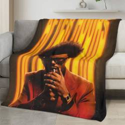 The Weeknd Fleece Blanket Personalized Soft Plush Music Room Decor Gift for Fans TH2