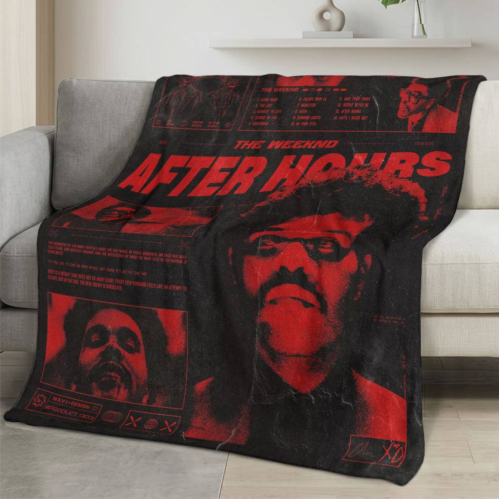 The Weeknd Fleece Blanket Personalized Soft Plush Music Room Decor Gift for Fans TH22