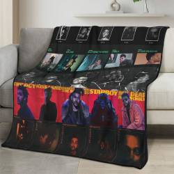 The Weeknd Fleece Blanket Personalized Soft Plush Music Room Decor Gift for Fans TH3