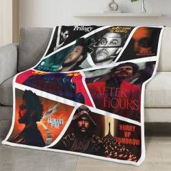 The Weeknd Fleece Blanket Personalized Soft Plush Music Room Decor Gift for Fans TH4