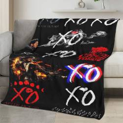 The Weeknd Fleece Blanket Personalized Soft Plush Music Room Decor Gift for Fans TH5