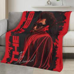 The Weeknd Fleece Blanket Personalized Soft Plush Music Room Decor Gift for Fans TH7