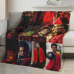 The Weeknd Fleece Blanket Personalized Soft Plush Music Room Decor Gift for Fans TH9