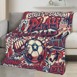 USA 2026 World Cup Fleece Blanket Personalized Soft Plush Soccer Fan Gift WC26FBUS11