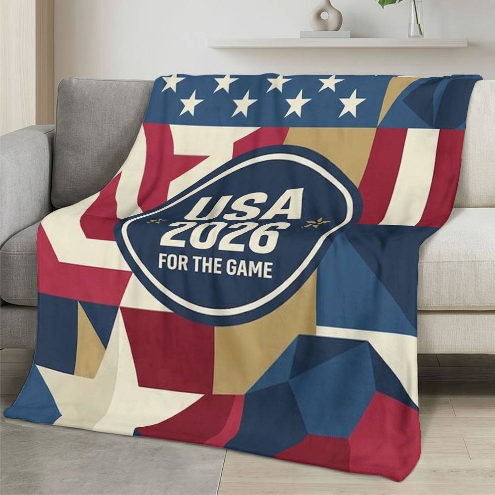 USA 2026 World Cup Fleece Blanket Personalized Soft Plush Soccer Fan Gift WC26FBUS14