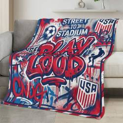 USA 2026 World Cup Fleece Blanket Personalized Soft Plush Soccer Fan Gift WC26FBUS15