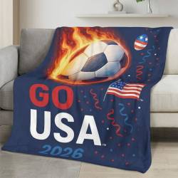 USA 2026 World Cup Fleece Blanket Personalized Soft Plush Soccer Fan Gift WC26FBUS16