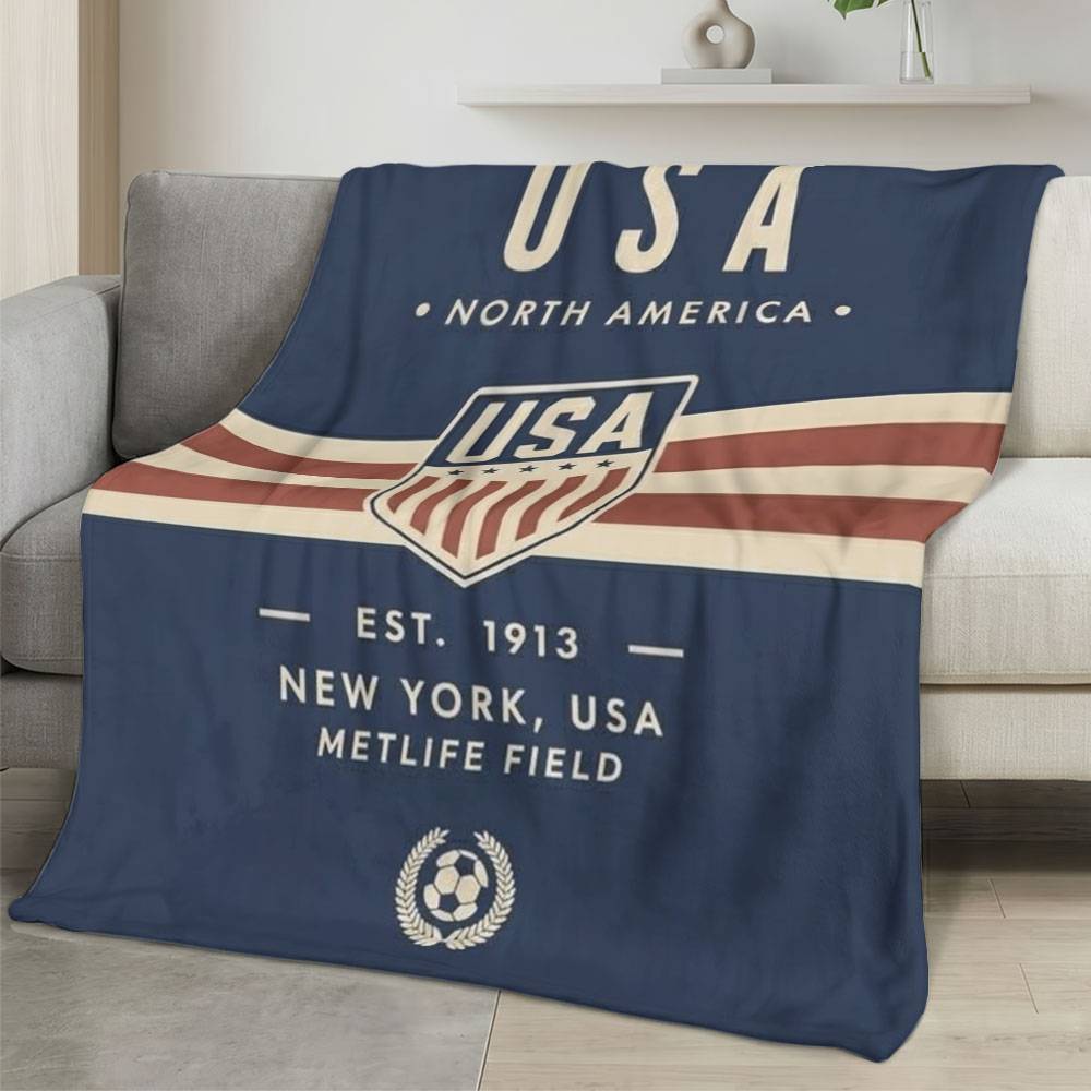 USA 2026 World Cup Fleece Blanket Personalized Soft Plush Soccer Fan Gift WC26FBUS19