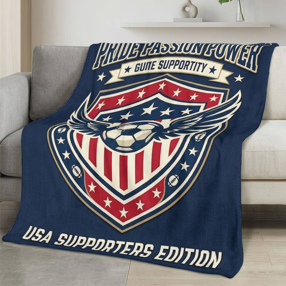 USA 2026 World Cup Fleece Blanket Personalized Soft Plush Soccer Fan Gift WC26FBUS20