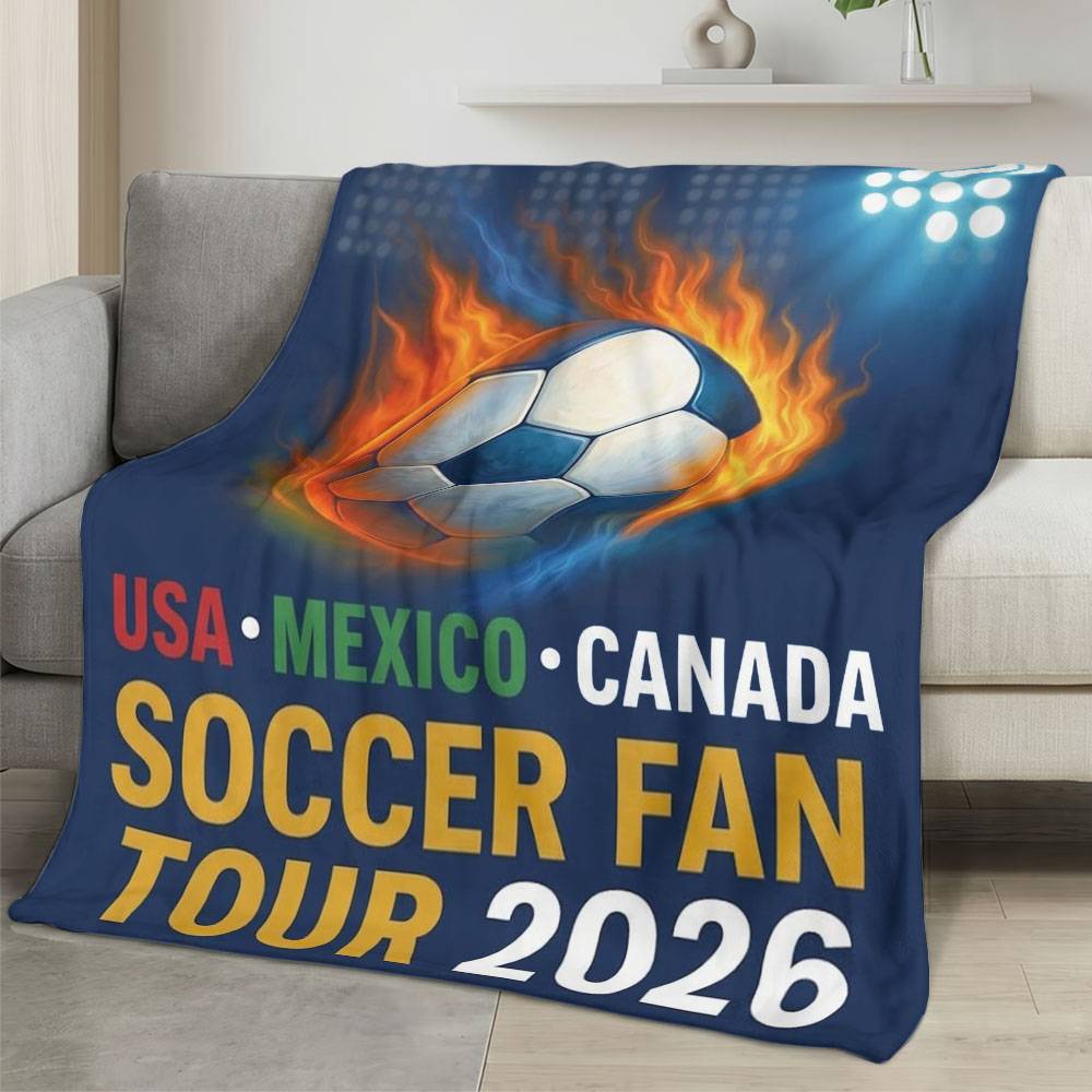 USA 2026 World Cup Fleece Blanket Personalized Soft Plush Soccer Fan Gift WC26FBUS21