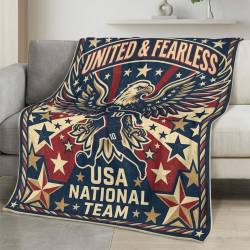 USA 2026 World Cup Fleece Blanket Personalized Soft Plush Soccer Fan Gift WC26FBUS24