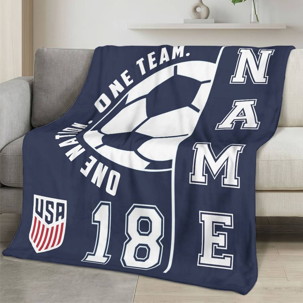 USA 2026 World Cup Fleece Blanket Personalized Soft Plush Soccer Fan Gift WC26FBUS28