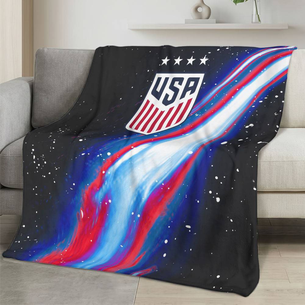 USA 2026 World Cup Fleece Blanket Personalized Soft Plush Soccer Fan Gift WC26FBUS33
