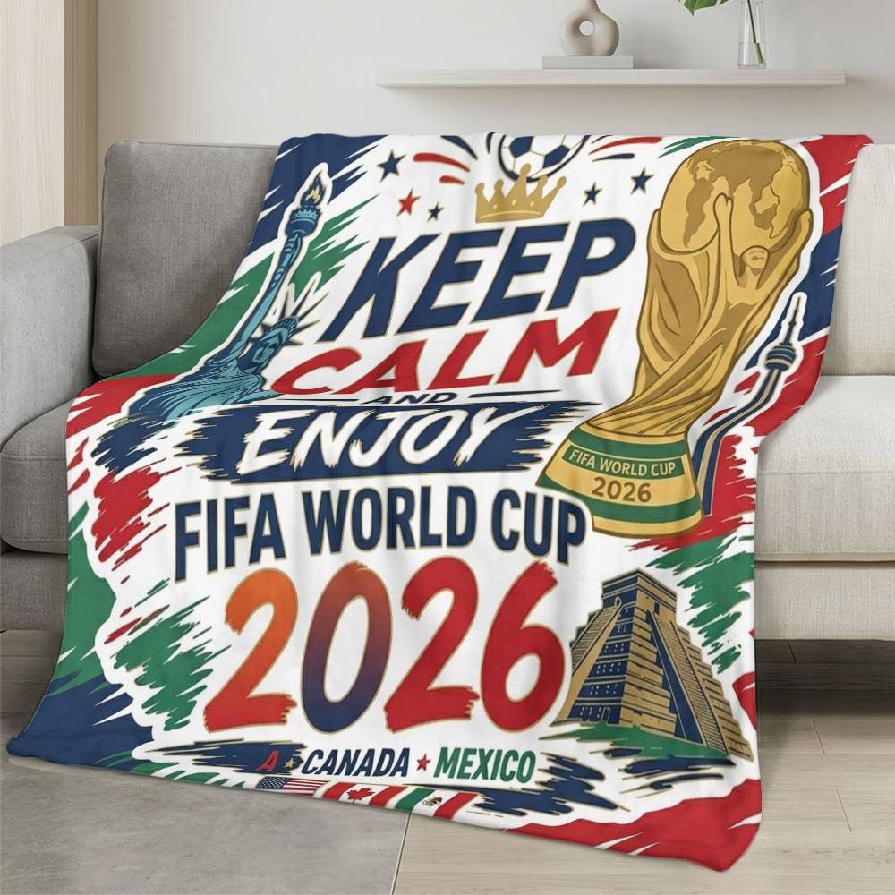 USA 2026 World Cup Fleece Blanket Personalized Soft Plush Soccer Fan Gift WC26FBUS35