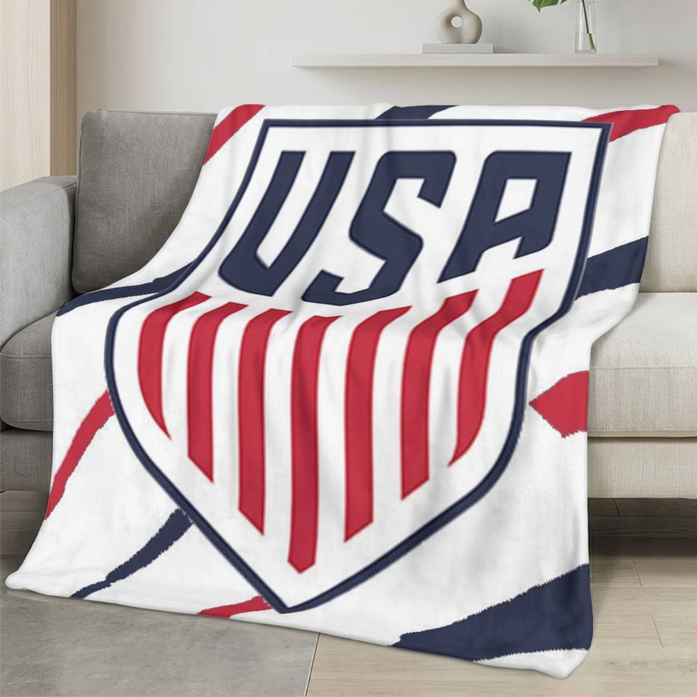 USA 2026 World Cup Fleece Blanket Personalized Soft Plush Soccer Fan Gift WC26FBUS36