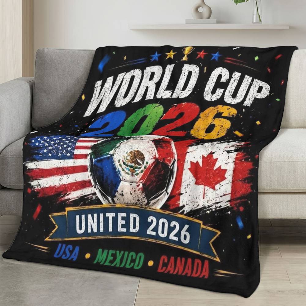 USA 2026 World Cup Fleece Blanket Personalized Soft Plush Soccer Fan Gift WC26FBUS37