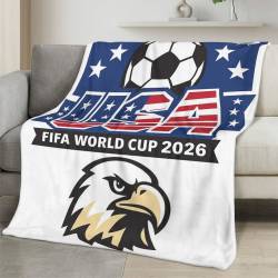 USA 2026 World Cup Fleece Blanket Personalized Soft Plush Soccer Fan Gift WC26FBUS38