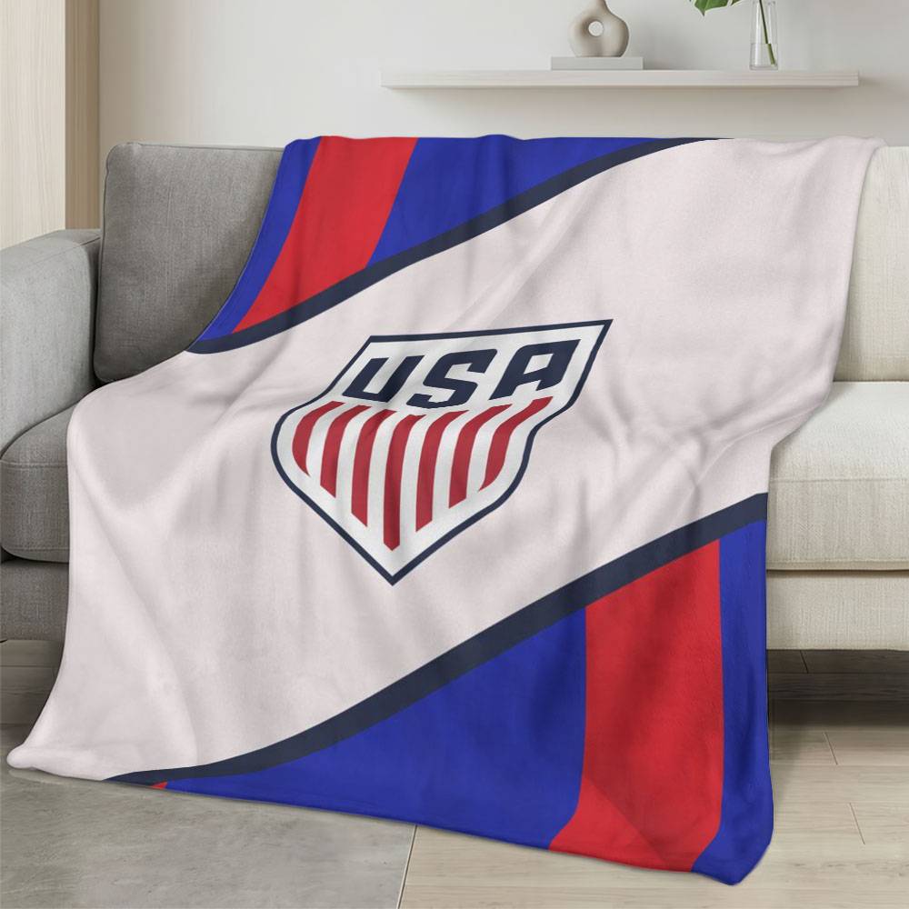 USA 2026 World Cup Fleece Blanket Personalized Soft Plush Soccer Fan Gift WC26FBUS4