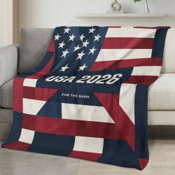 USA 2026 World Cup Fleece Blanket Personalized Soft Plush Soccer Fan Gift WC26FBUS41