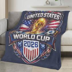 USA 2026 World Cup Fleece Blanket Personalized Soft Plush Soccer Fan Gift WC26FBUS44