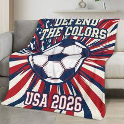 USA 2026 World Cup Fleece Blanket Personalized Soft Plush Soccer Fan Gift WC26FBUS46